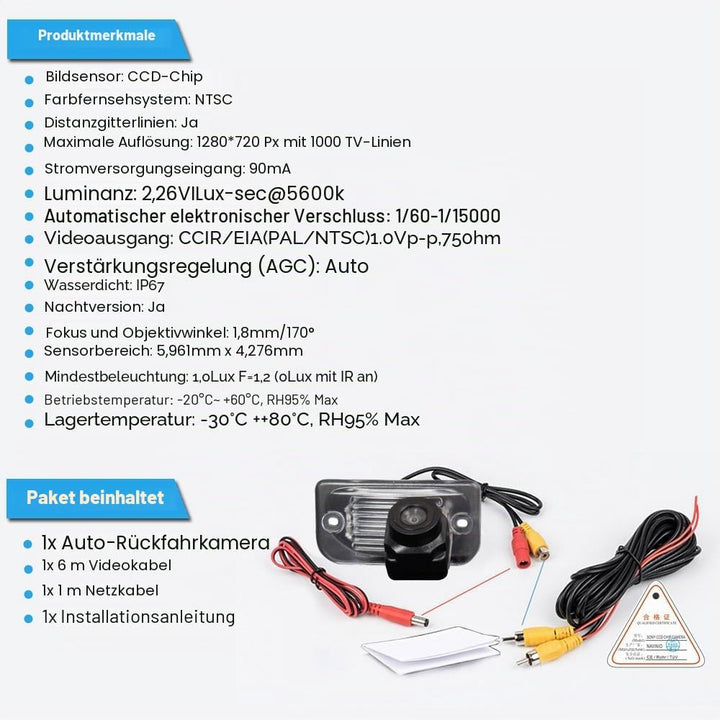 1280*720 pixels Auto Rückfahrkamera Replacement for Mercedes-Benz CLK Cabriolet C209 A209 W209 200 2