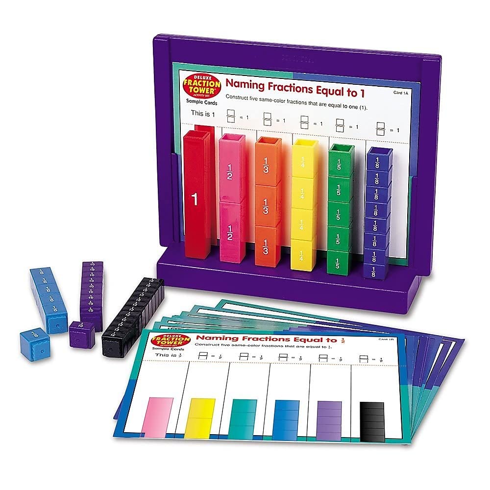 Learning Resources Rainbow Fraction Deluxe – Steckwürfeltürme-Spielset in Regenbogenfarben