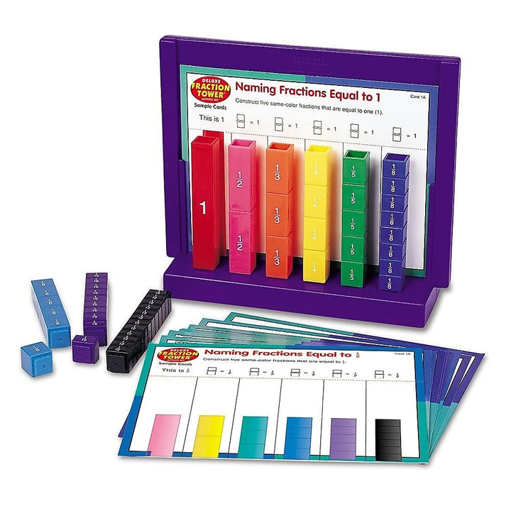 Learning Resources Rainbow Fraction Deluxe – Steckwürfeltürme-Spielset in Regenbogenfarben
