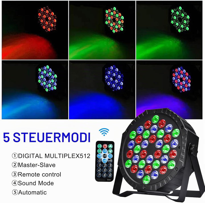 LED Par Strahler 36 LED Bühnenlichter RGB Partylicht mit Fernbedienung LED Disco Licht Lichtshow für