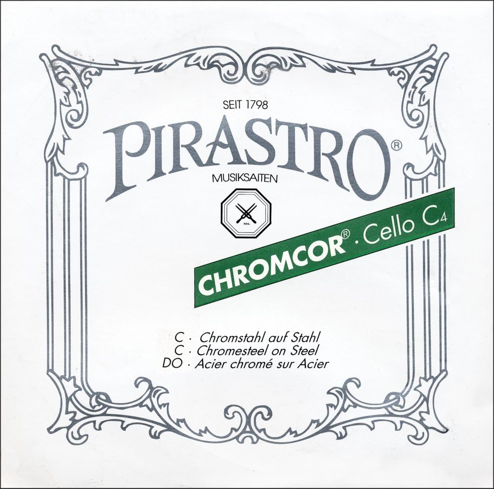Pirastro Chromcor Cello-Saiten-Set 4/4, Medium Gauge Ball End, Premium Synthetische Stahlsaiten, Sta