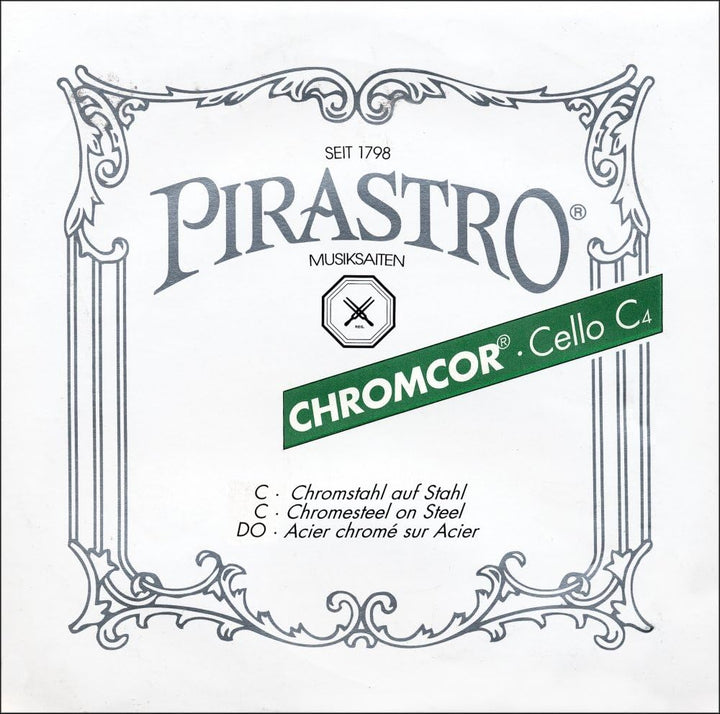 Pirastro Chromcor Cello-Saiten-Set 4/4, Medium Gauge Ball End, Premium Synthetische Stahlsaiten, Sta