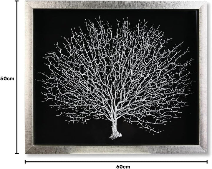 Casablanca Bild - Lebensbaum - Silberfarbener Rahmen + Baum 60 x 50 cm