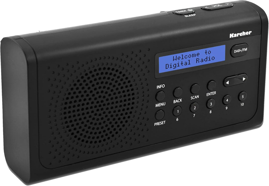 Karcher DAB 2405 - tragbares DAB+ Radio (DAB+/UKW, Küchenradio mit Netz/Akkubetrieb, Lautsprecher, K