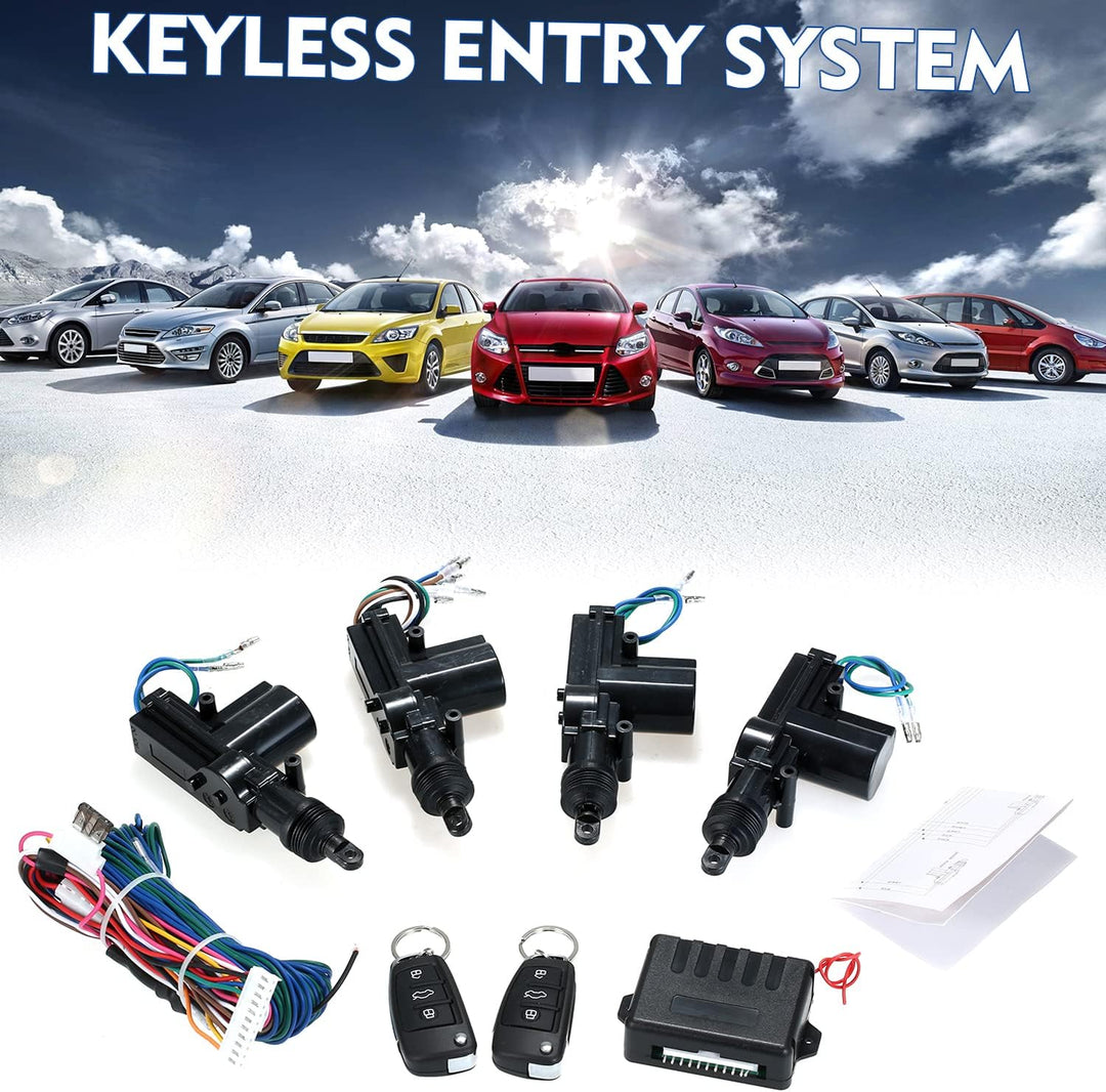 Shkalacar 12V Zentralverriegelung Universal fürs Auto mit 2 Fernbedienungen und Trunk Pop