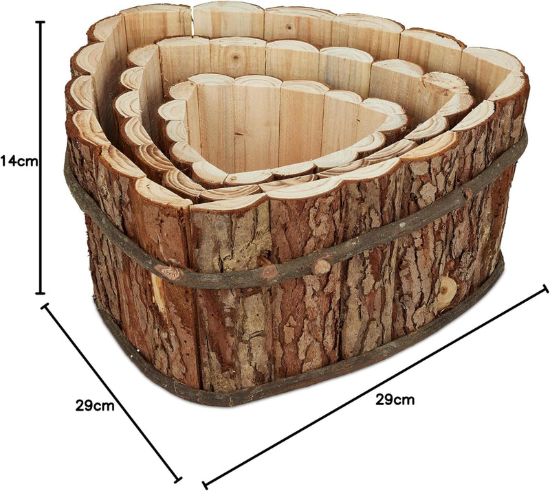 Relaxdays Blumenkasten Holz, 3er Set, Garten Deko zum Bepflanzen, Balkon und Fensterbank, Übertopf,