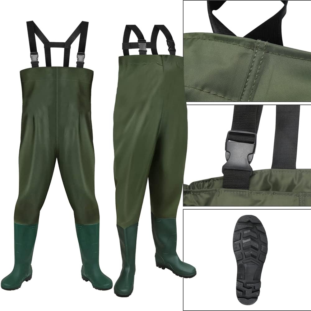 Einfeben Wathose 70 Denier Nylon Fisch Teich Anglerhose Wasserdicht Fischer Teichhose Gummi mit Stie