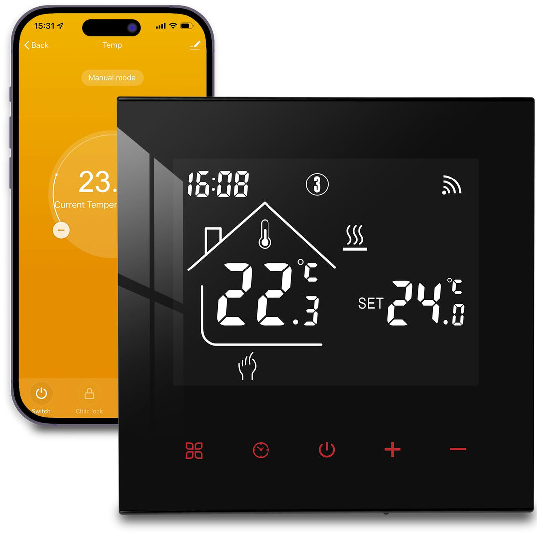 Thermostat Fussbodenheizung Smart für Wasser Fussbodenheizung, Beok WiFi Raumthermostat Digital Heiz