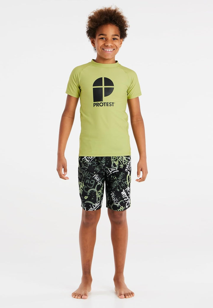 Protest Boys Surfshirt Kurzarm PRTBERENT JR 140 Algaegreen, 140 Algaegreen