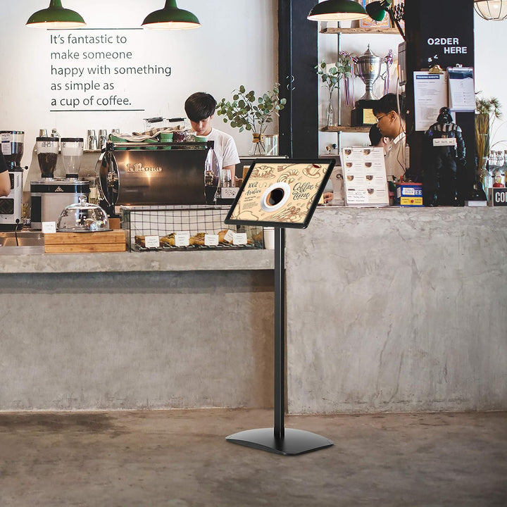 DISPLAY SALES Infoständer für DIN A3 Plakate | Werbeaufsteller in schwarz mit Rondoecken | Informati