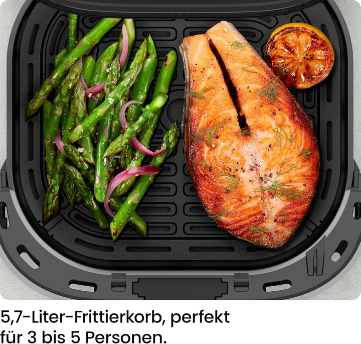 Chefman Heissluftfritteuse - 5,7 L kompakte Heissluftfritteuse, mit Hi-Fry Technologie, Sichtfenster