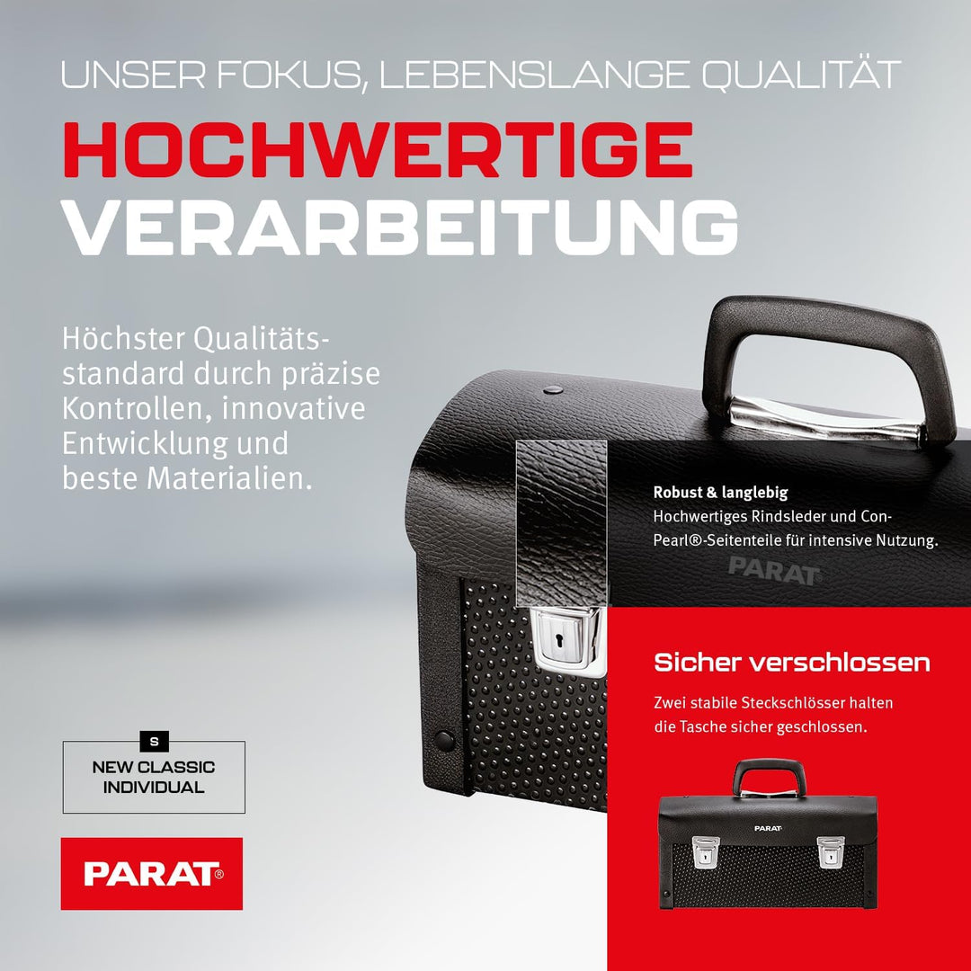 PARAT NEW CLASSIC Individual S leere Werkzeugtasche 7L | Kompakte & leichte Ledertasche für Werkzeug