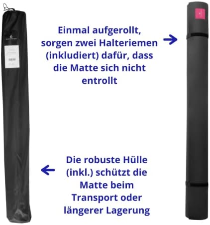 Cardio Mat Fitnessmatte, 2,00 x 1,15 m | inkl. Aufbewahrungstasche, abriebfest, desinfizierbar, mit