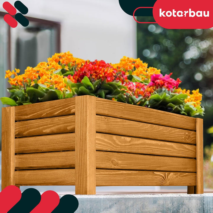KOTARBAU® Blumenkasten - 58 x 34 x 25 cm - Pflanzkasten mit Vlies - Pflanzkübel gross aussen - Balko