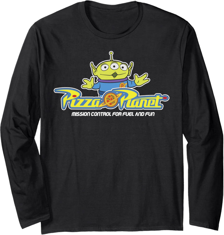 Disney Pixar Toy Story Alien Pizza Planet Logo Langarmshirt