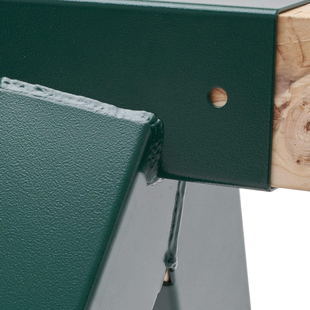 TRIBECCO® Vierkant Schaukelverbinder 90/90mm (100°, Grün) aus pulverbeschichtetem Stahlblech für Gar