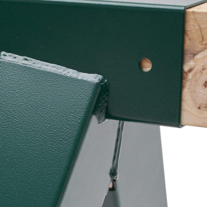TRIBECCO® Vierkant Schaukelverbinder 90/90mm (100°, Grün) aus pulverbeschichtetem Stahlblech für Gar