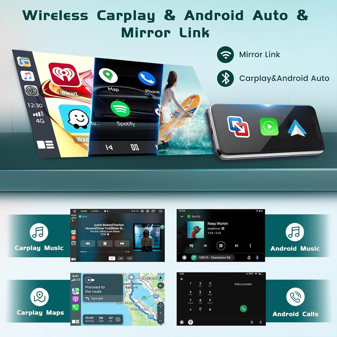 8Core/6+128G Hikity Android 15 Autoradio für VW Golf 5 6 Passat Tiguan Polo Caddy Seat,9 Zoll Touchs
