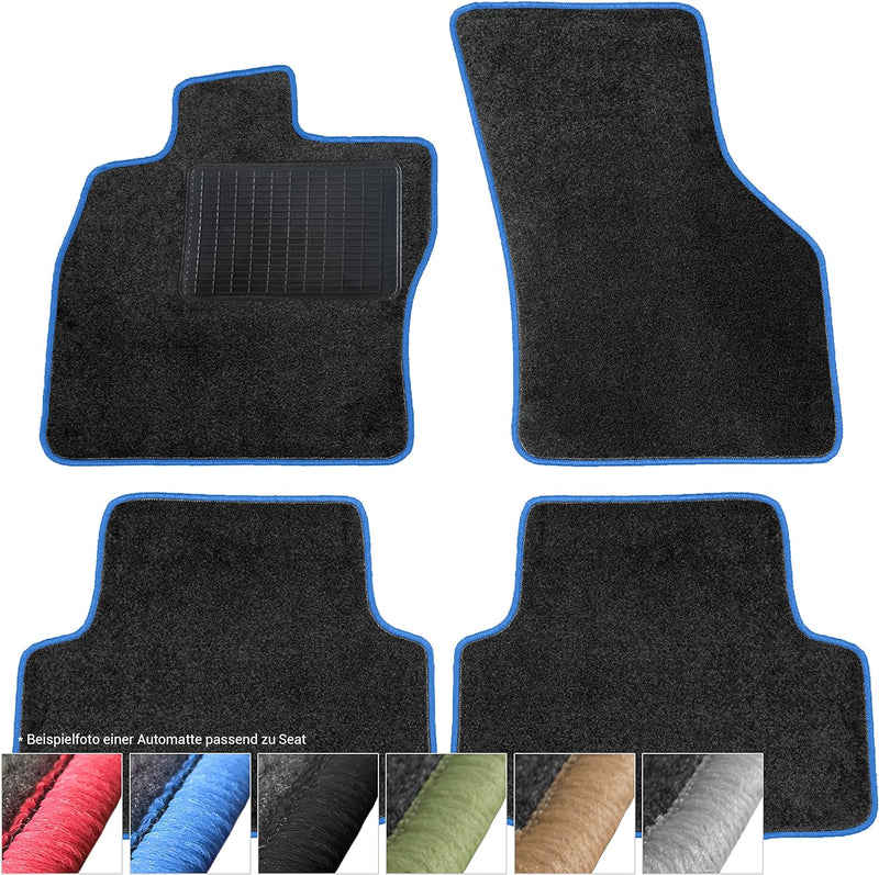 moto-MOLTICO Fussmatten Auto Velours Autoteppiche Schwarz Automatten Set 4-teilig passend für Seat C