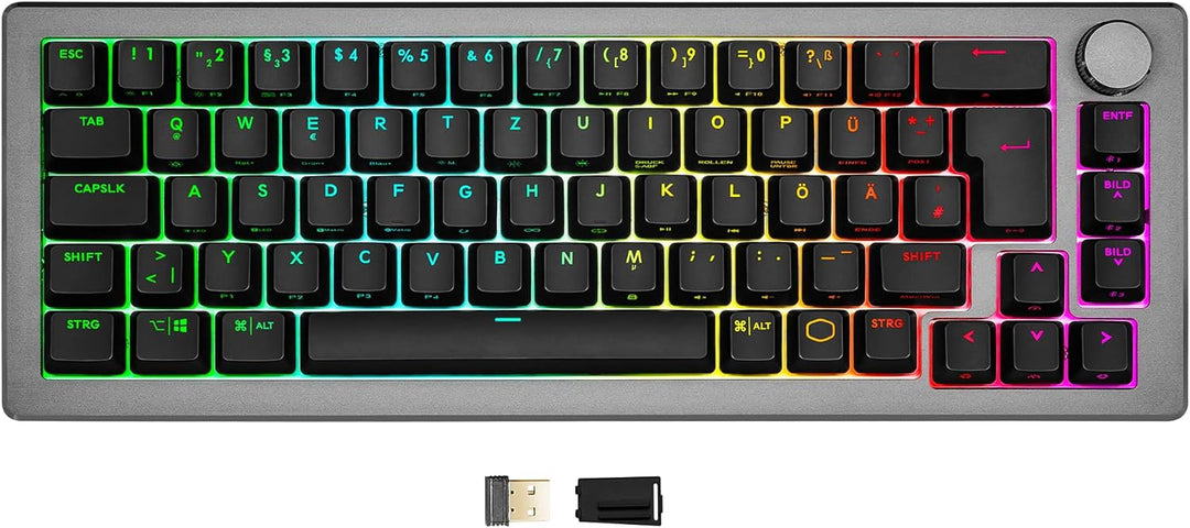 Cooler Master CK721 Mechanische Gaming Tastatur - Keyboard mit 65% Layout, Schalter-Braun, RGB-Beleu