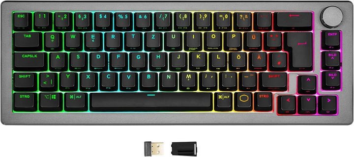 Cooler Master CK721 Mechanische Gaming Tastatur - Keyboard mit 65% Layout, Schalter-Braun, RGB-Beleu