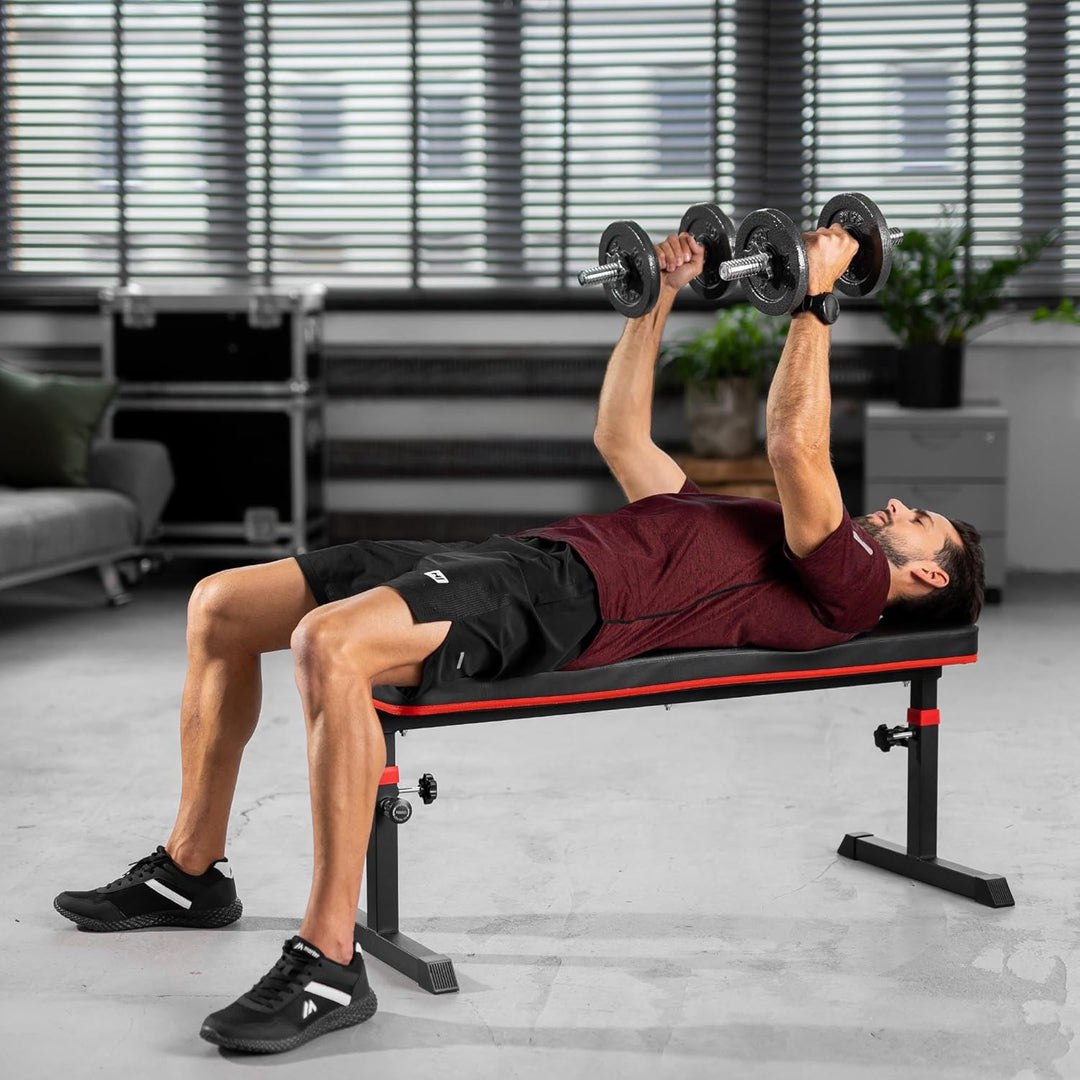 Hop-Sport verstellbare Hantelbank HS-1025 - multifunktions Trainingsbank für Zuhause - Flachbank per