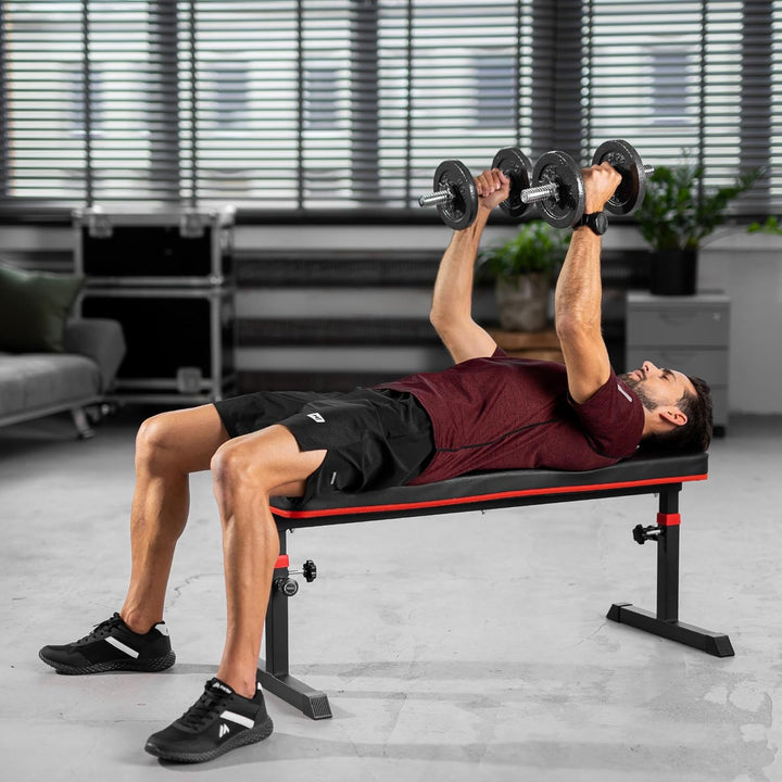 Hop-Sport verstellbare Hantelbank HS-1025 - multifunktions Trainingsbank für Zuhause - Flachbank per