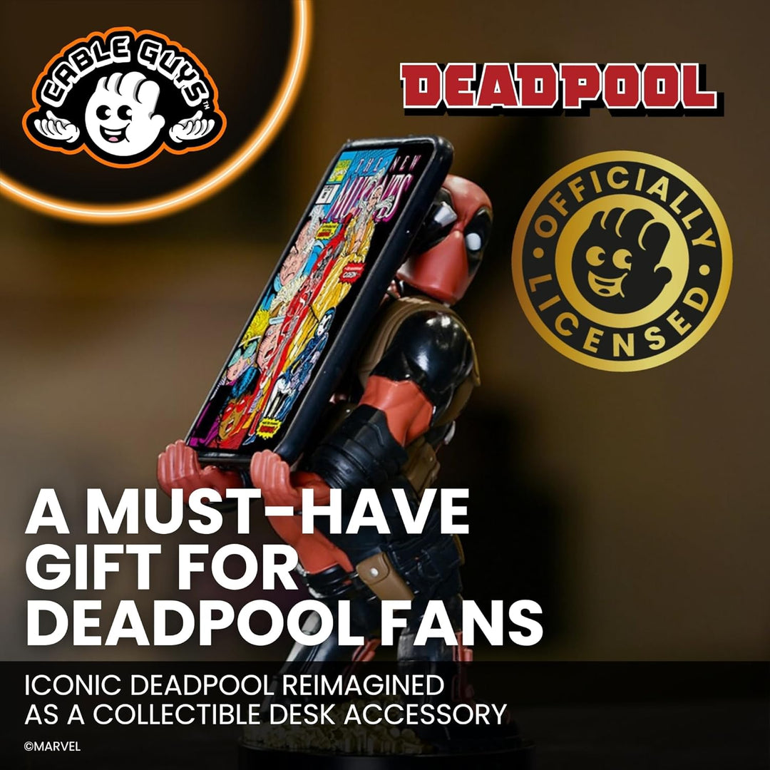 Cable Guys - Rear View Deadpool Marvel Phone Holder & Collectable Desktop Gaming Accessories Holder