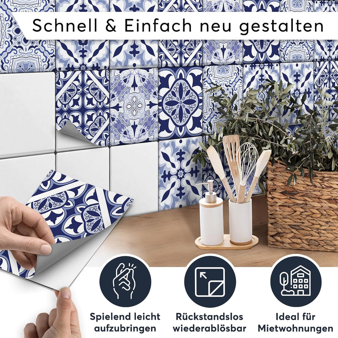 CREATISTO Klebefliesen Stickerfliesen Fliesenfolie - Hochwertige Sticker Aufkleber für Wandfliesen I