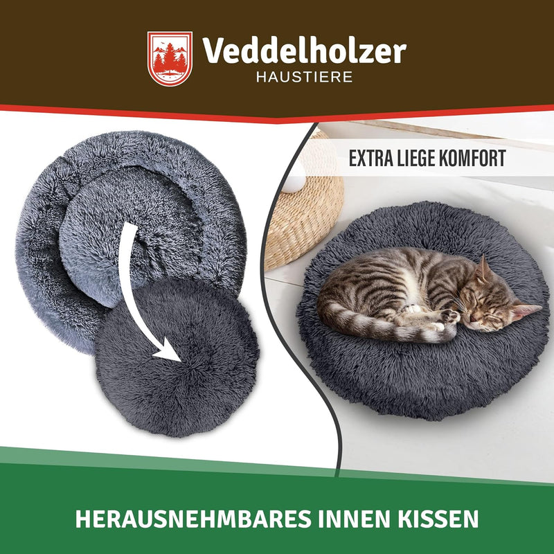 Veddelholzer Ø 70 cm M Dunkelgrau Hundebett Katzenbett Hundekissen Hundebetten in Mehreren Grössen H