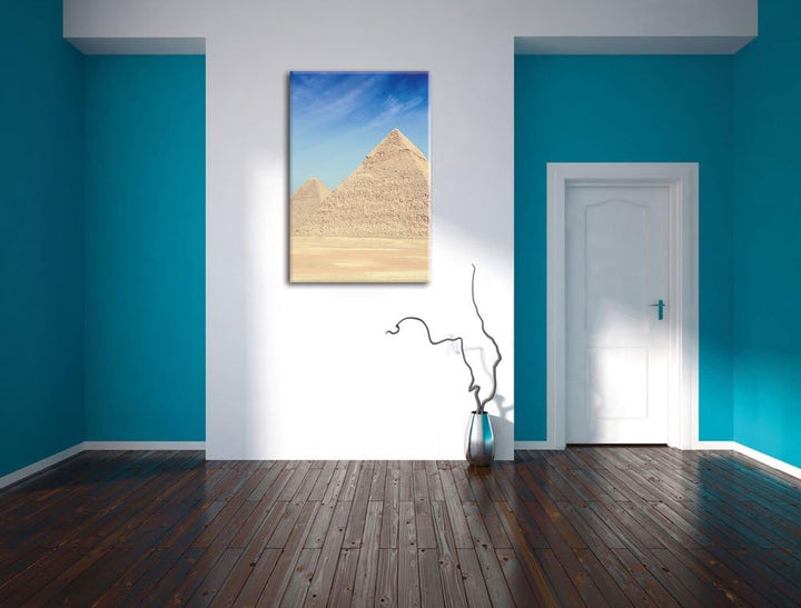 Pixxprint Ägypten Pyramiden Gizeh als Leinwandbild/Grösse: 100x70 / Wandbild/Kunstdruck/fertig bespa