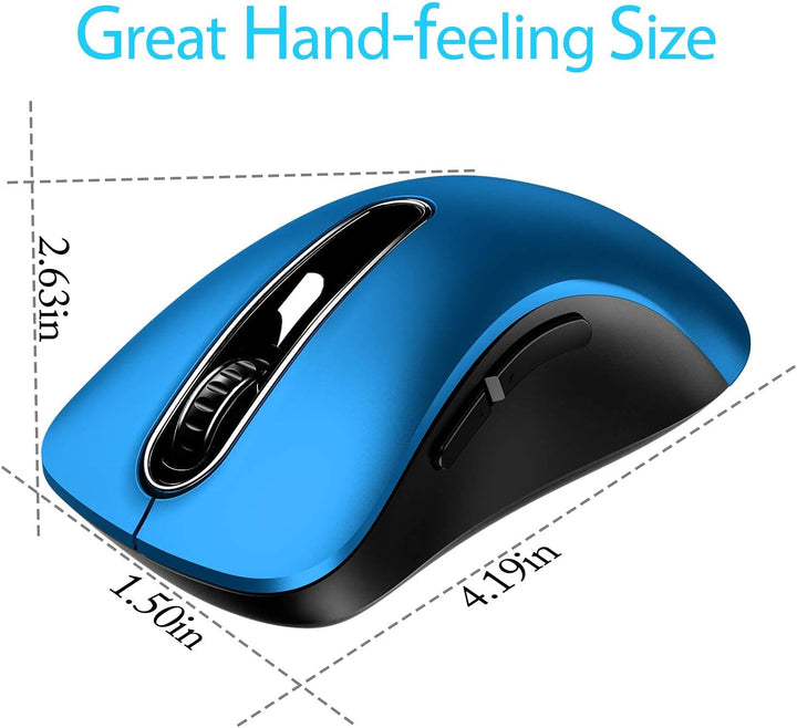 memzuoix Kabellose Maus 2.4GHz, Tragbare Optische Wireless Maus 1400 DPI mit Mini-USB-Empfänger, 5 T