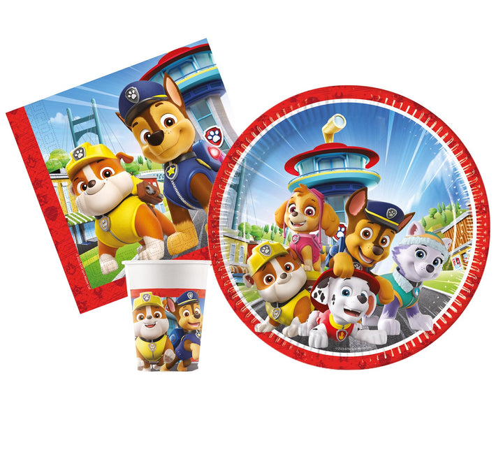Ciao - Party-Set Paw Patrol Rescue Heroes Menschen (88 Stück Teller Ø23 cm, 24 Becher 200 ml, 40 Ser