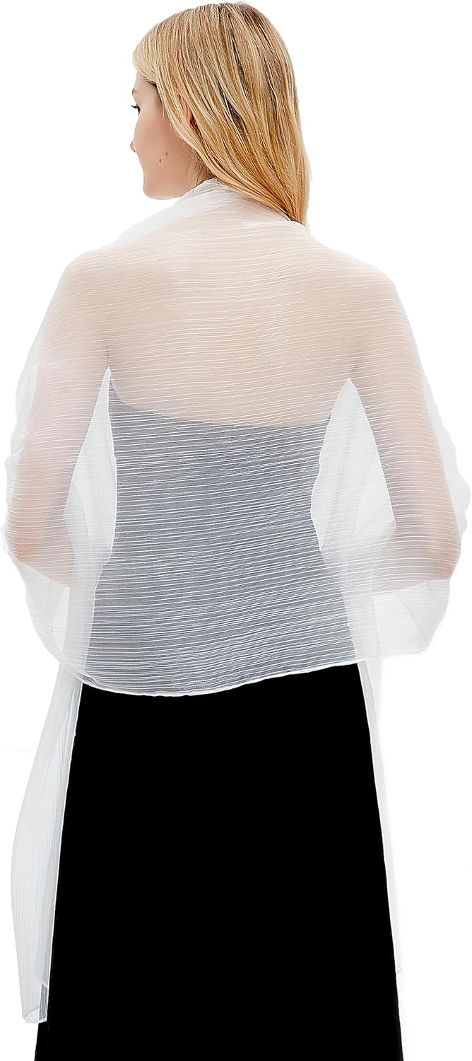 Gragengs Damen Schals und Wraps für Abendkleider Leichte Sheer Crepe Tücher Shimmer Hochzeit Party S