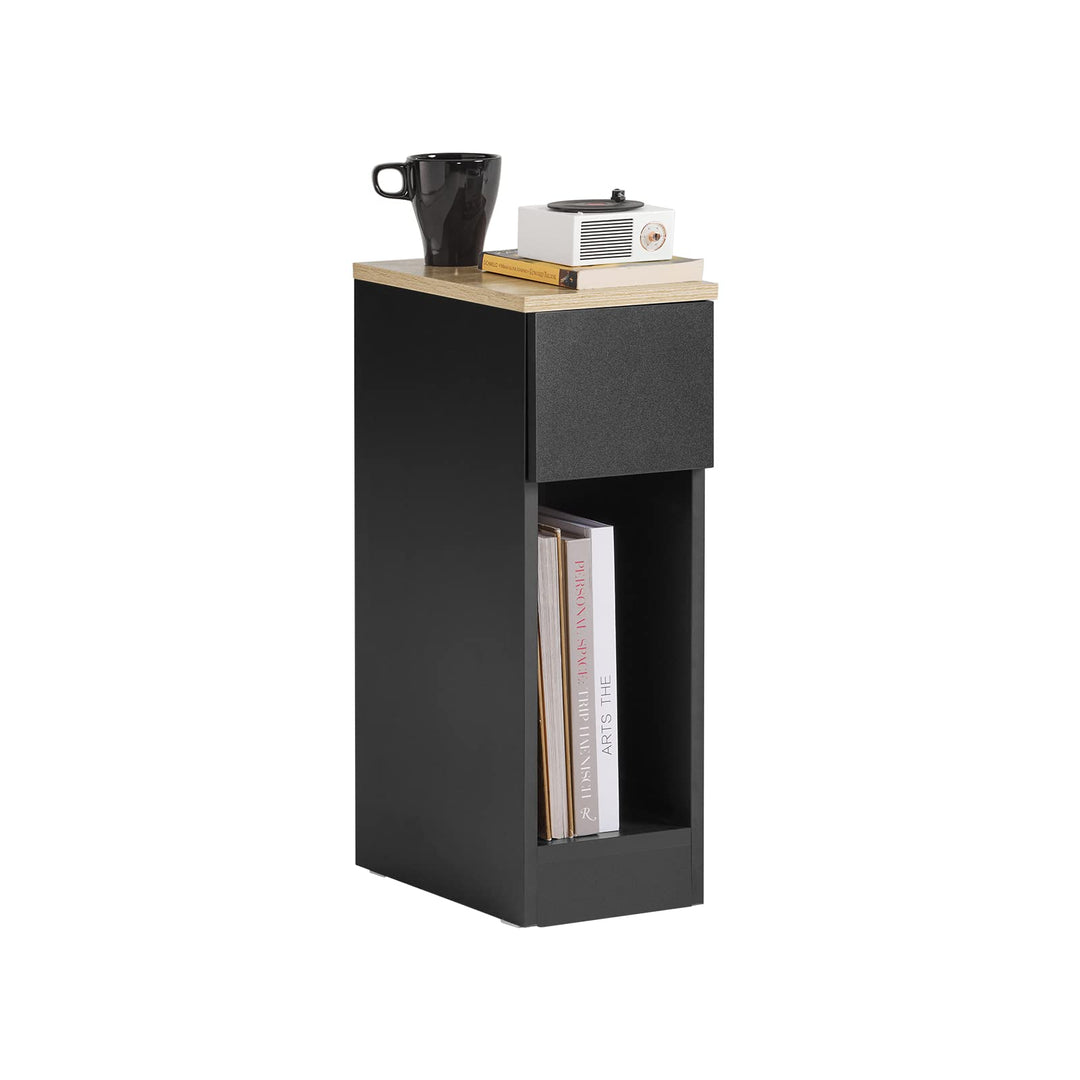 SoBuy FBT111-SCH Nachttisch mit Schublade für Boxspringbett Sofatisch Beistelltisch schmal Telefonti