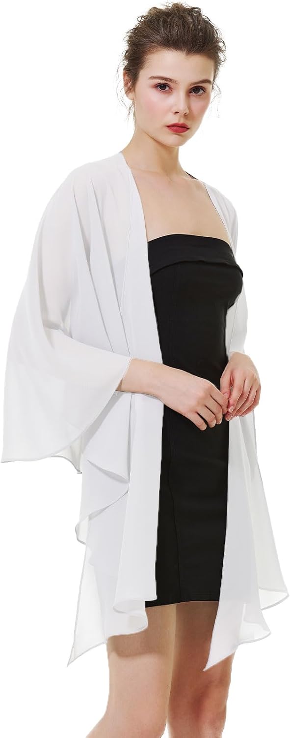 BEAUTELICATE Damen Chiffon Schal Stola Elegante Bolero Leichter Sommerjacke Braut Schal für Brautkle