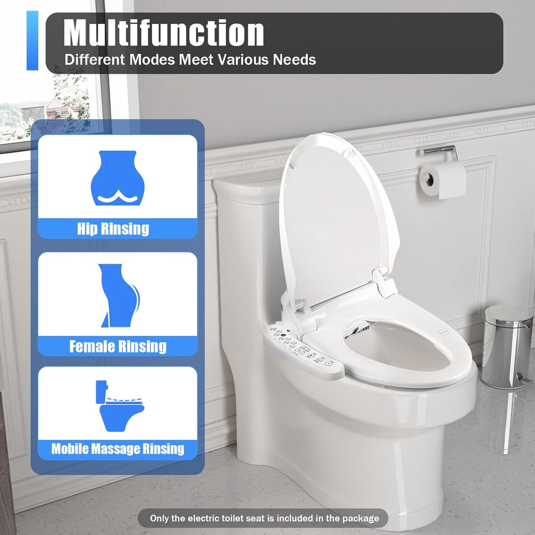 Bidet Sitz Smart Dusch, 220V Elektrischer Smart WC Dusch WC Sitz Beheizte Toilette, 32℃-48℃ Temperat