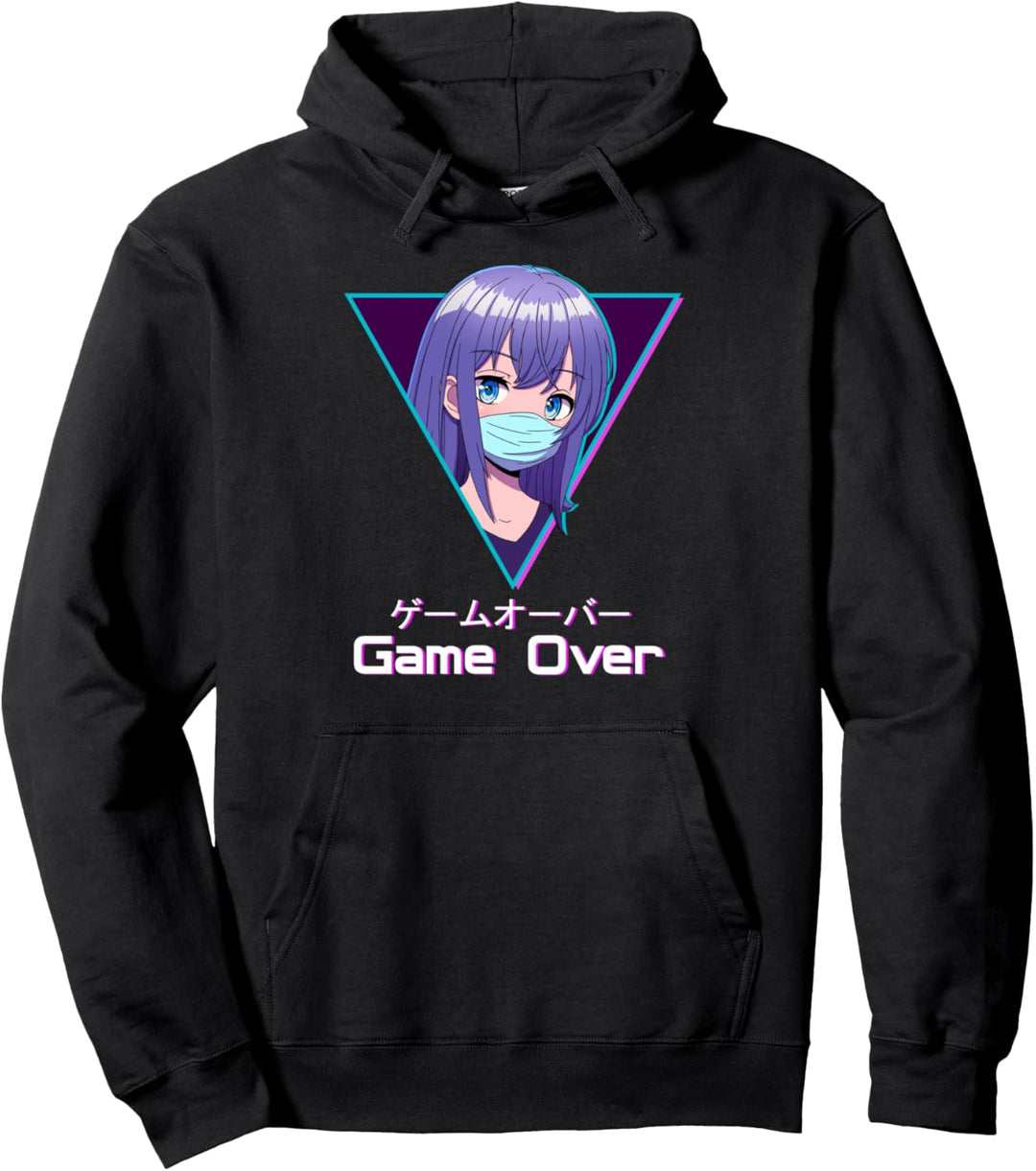 Antisoziale Anime Girl Japanische Ästhetik Vaporwave Pullover Hoodie