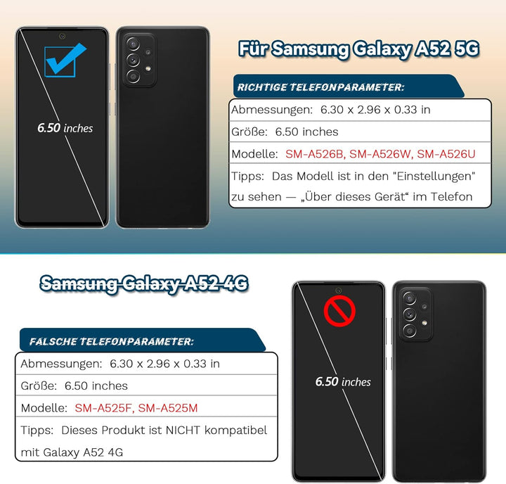 RongZy Kompatibel mit Samsung Galaxy A52 5G A526B A526W A526U Ersatz Bildschirm LCD Display und Touc