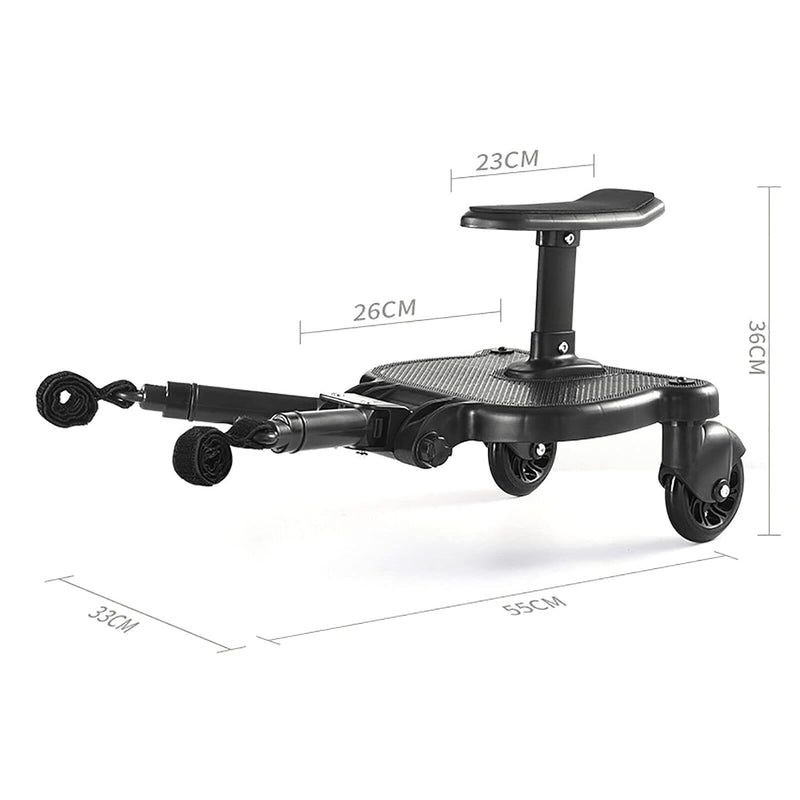 Universal Buggy Board mit Sitz, Tragbares Kiddy Boards Kinderwagen Stehbrett Kinderwagen Zubehör für