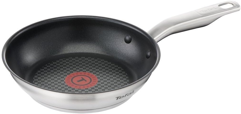 Tefal E49104 Virtuoso Pfanne Versiegelt | 24 Cm | Hochwertiger Premium-Edelstahl | Titanium Pro Anti