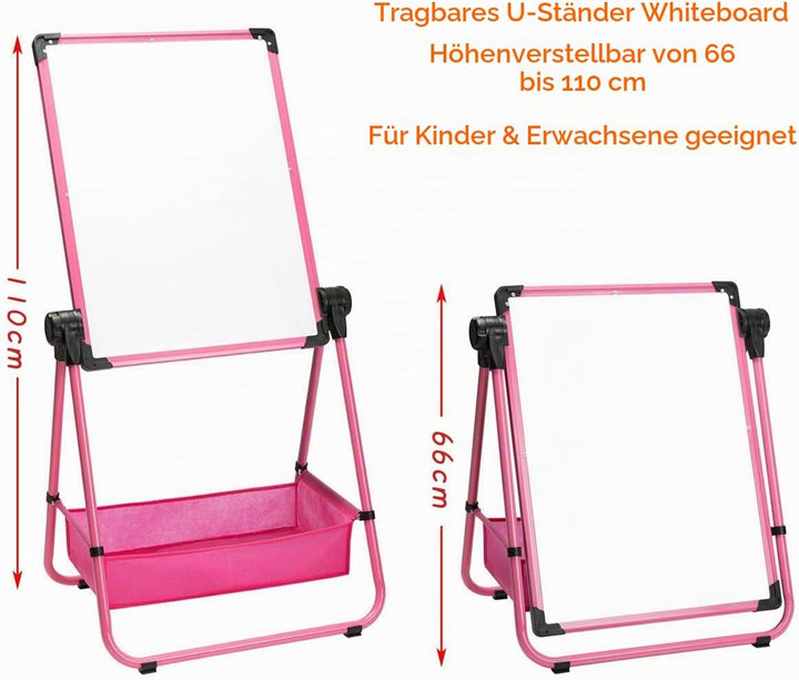 DOEWORKS Kinder Whiteboard Staffelei Doppelseitiges Staffelei Kinder Whiteboard & Kreidetafel Magnet