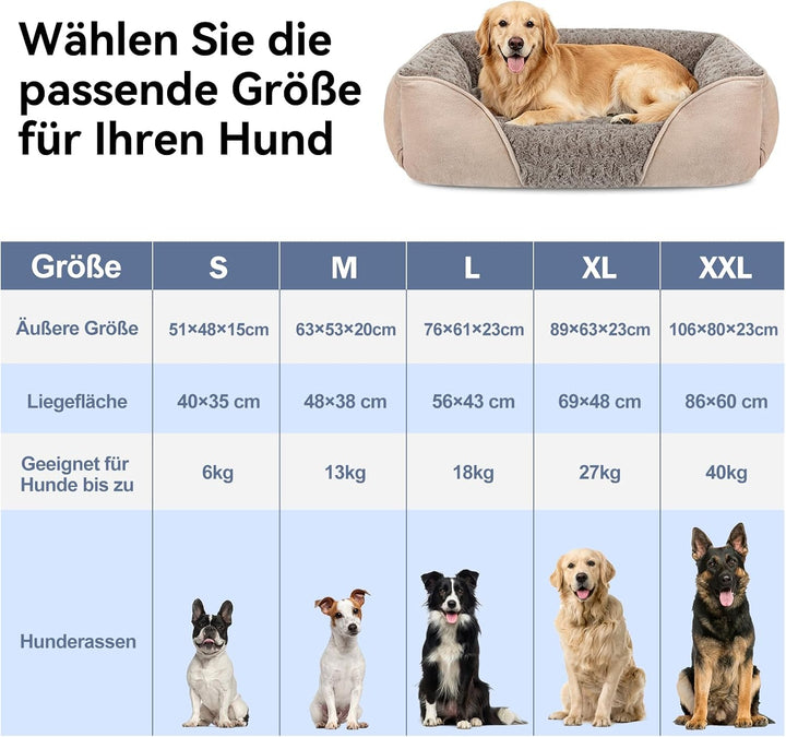 JOEJOY Hundebett Mittelgrosse Hunde, Anti-Angst Hundekorb rutschfest Hundebetten, Hundebett Waschbar