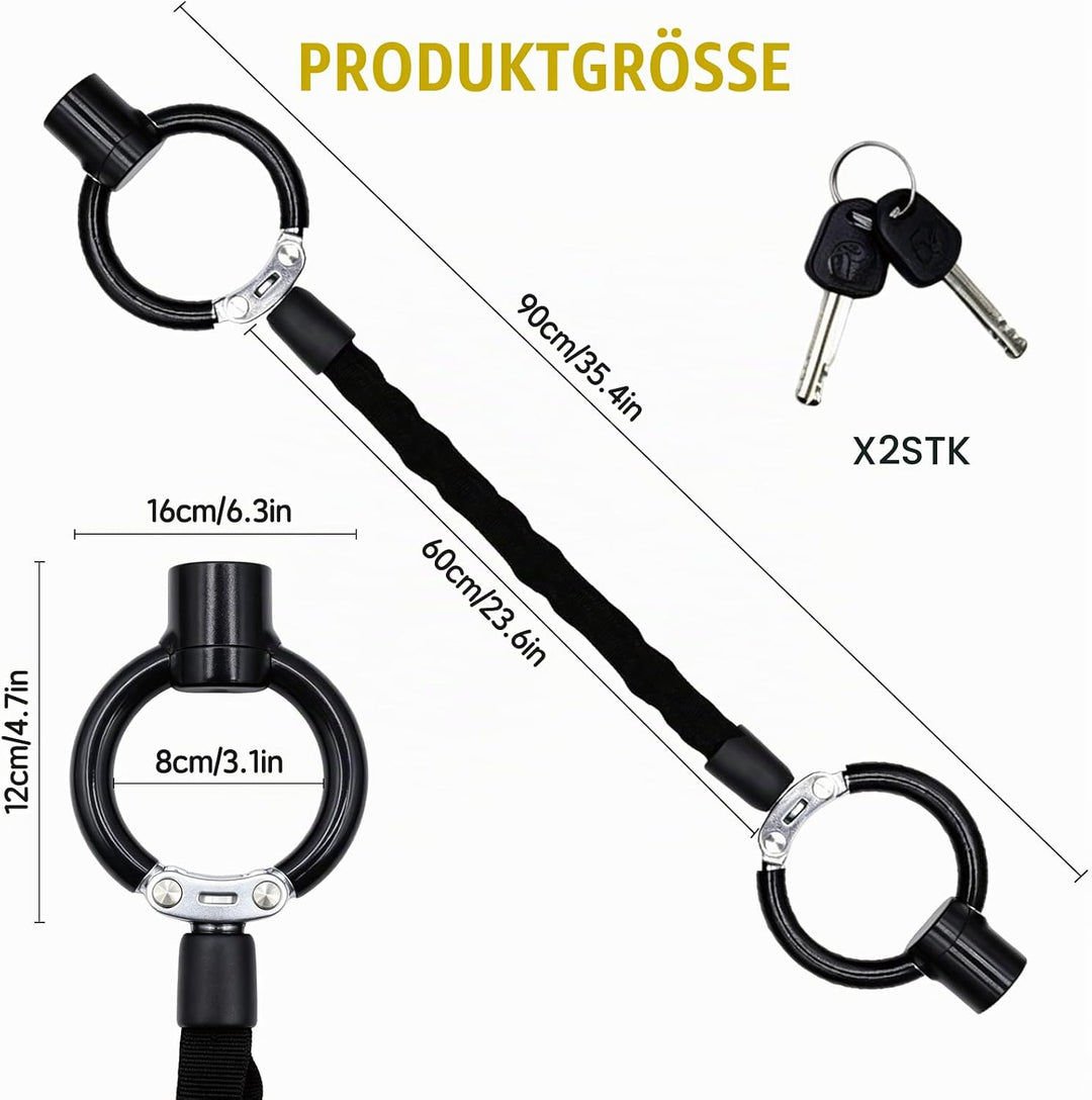 E Scooter Schloss, Schloss für E Scooter, 8mm Verstärktes Handschellenschloss, Fahrradschloss Hohe S