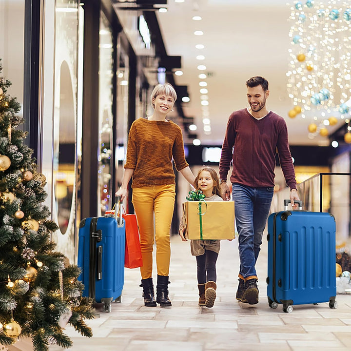 LEADZM Kofferset 3 teilig, Reisekoffer Set mit Eckenschutz, Koffer Set Hartschalen-Trolley aus ABS m