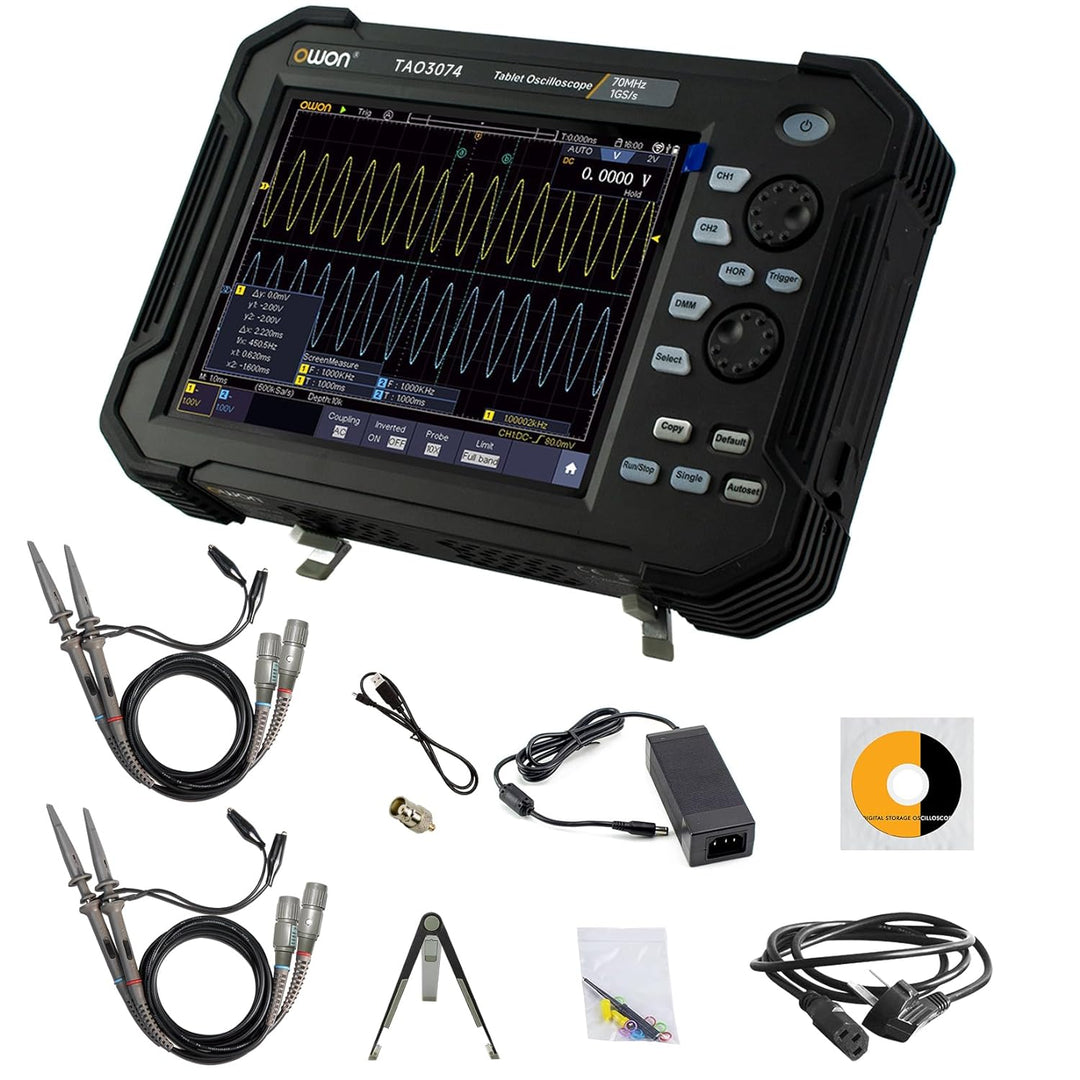 OWON Handheld-Digitaloszilloskop TAO3074, 4-Kanal-Oszilloskop mit 70 MHz Bandbreite und 1 GS/s Abtas