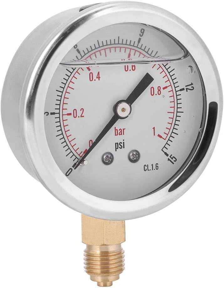 Manometer Professionelles Druckluft Manometer Messing Ölgefülltes 1/4 BSP Hochdruck-Standard-Radialm