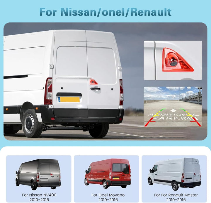 720P HD Rückfahrkamera für Nissan NV400 2010-2016/Opel Movano 2010-2016/Renault Master 2010-2016, 14