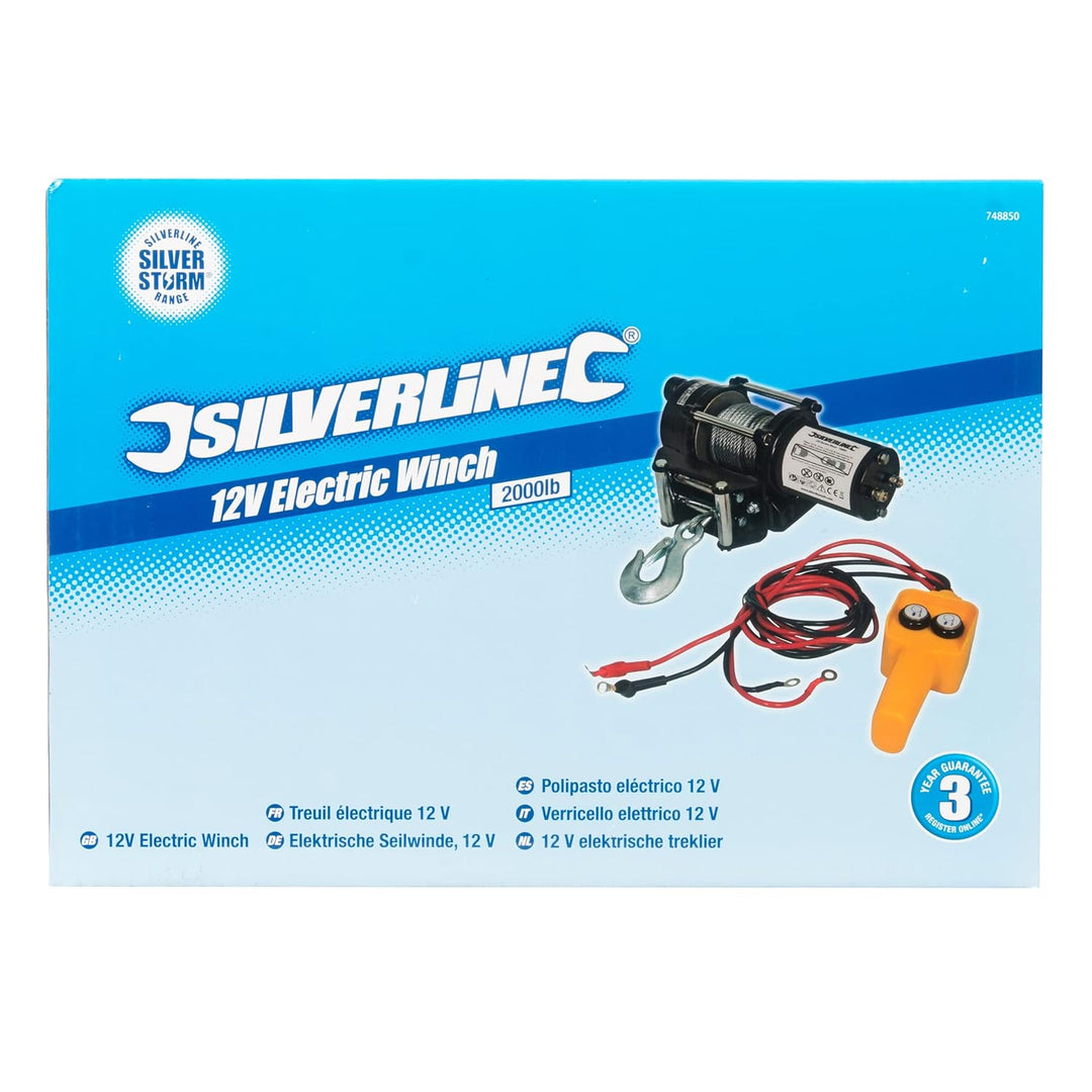 Silverline - Elektrische Seilwinde, 12 V 900 kg (748850)