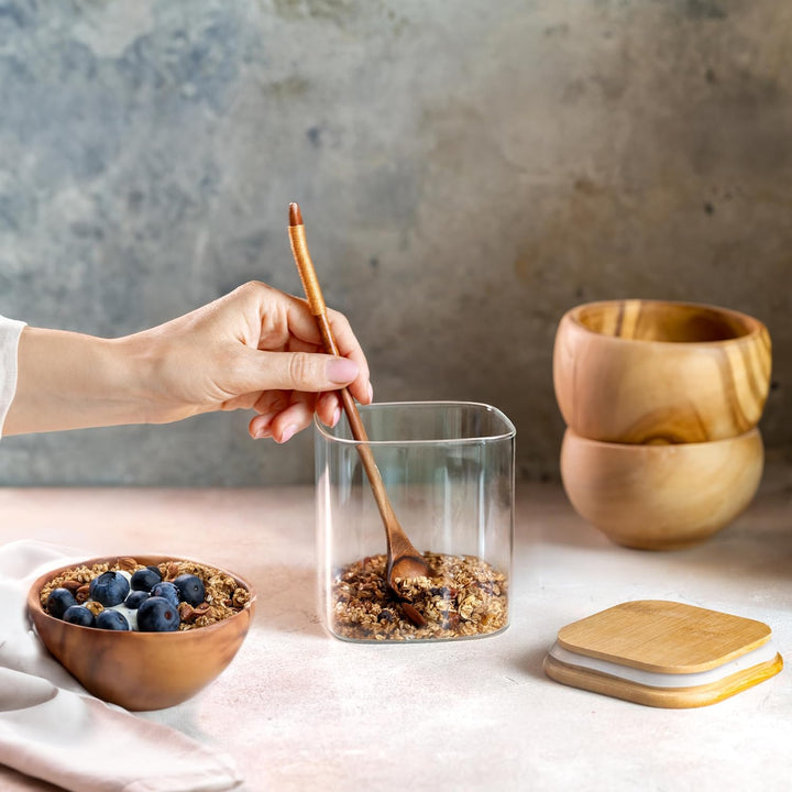 Arendo - Vorratsgläser mit Deckel 800ml - 4er Set - Behälter aus Glas – hitzebeständig – Vorratsdose